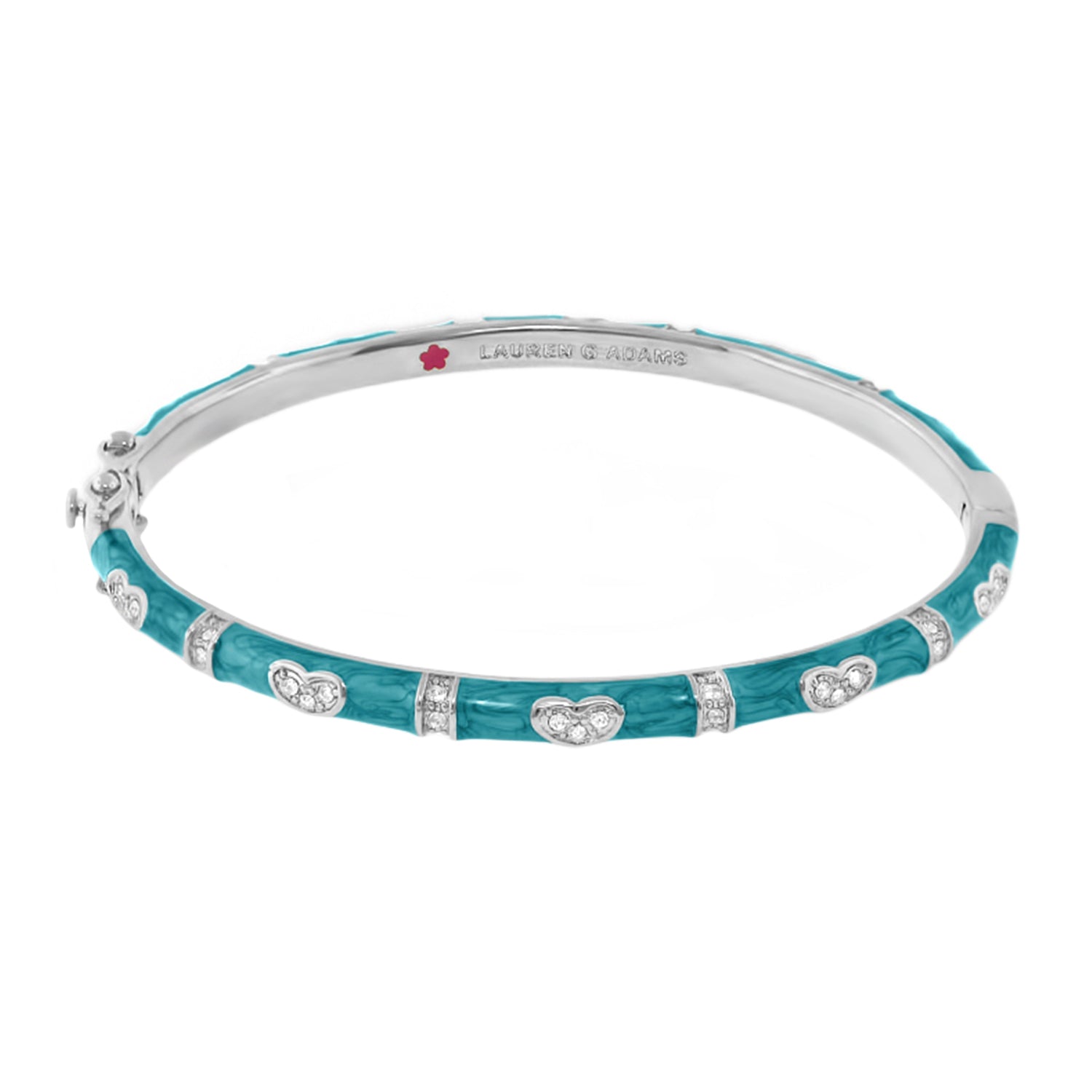 Pave Love Stackable Bangle Single Heart Station turquoise bracelet by Lauren G Adams on Tampa Home & Garden Store