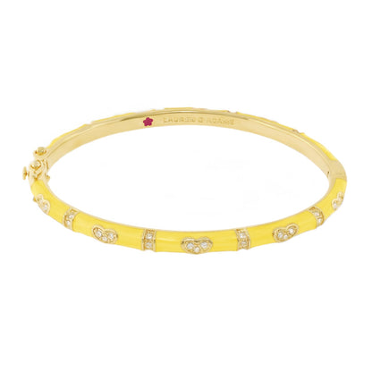 Pave Love Stackable Bangle Single Heart Station bracelet by Lauren G Adams, yellow gold on Tampa Home & Garden Store