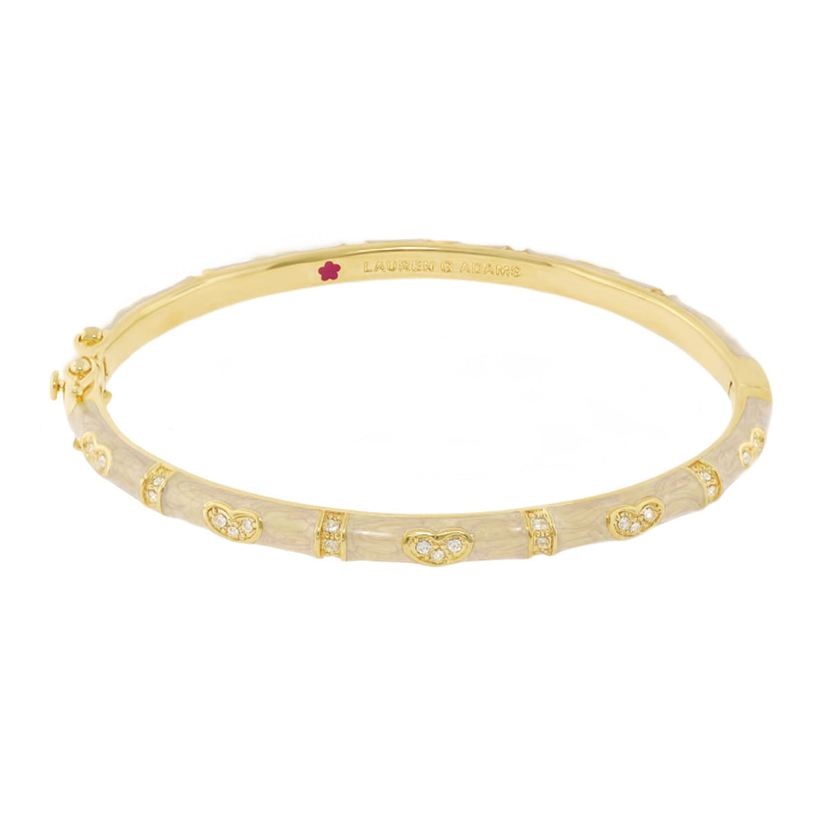 Pave Love Stackable Bangle Single Heart Station gold-tone bracelet by Lauren G Adams on Tampa Home & Garden Store