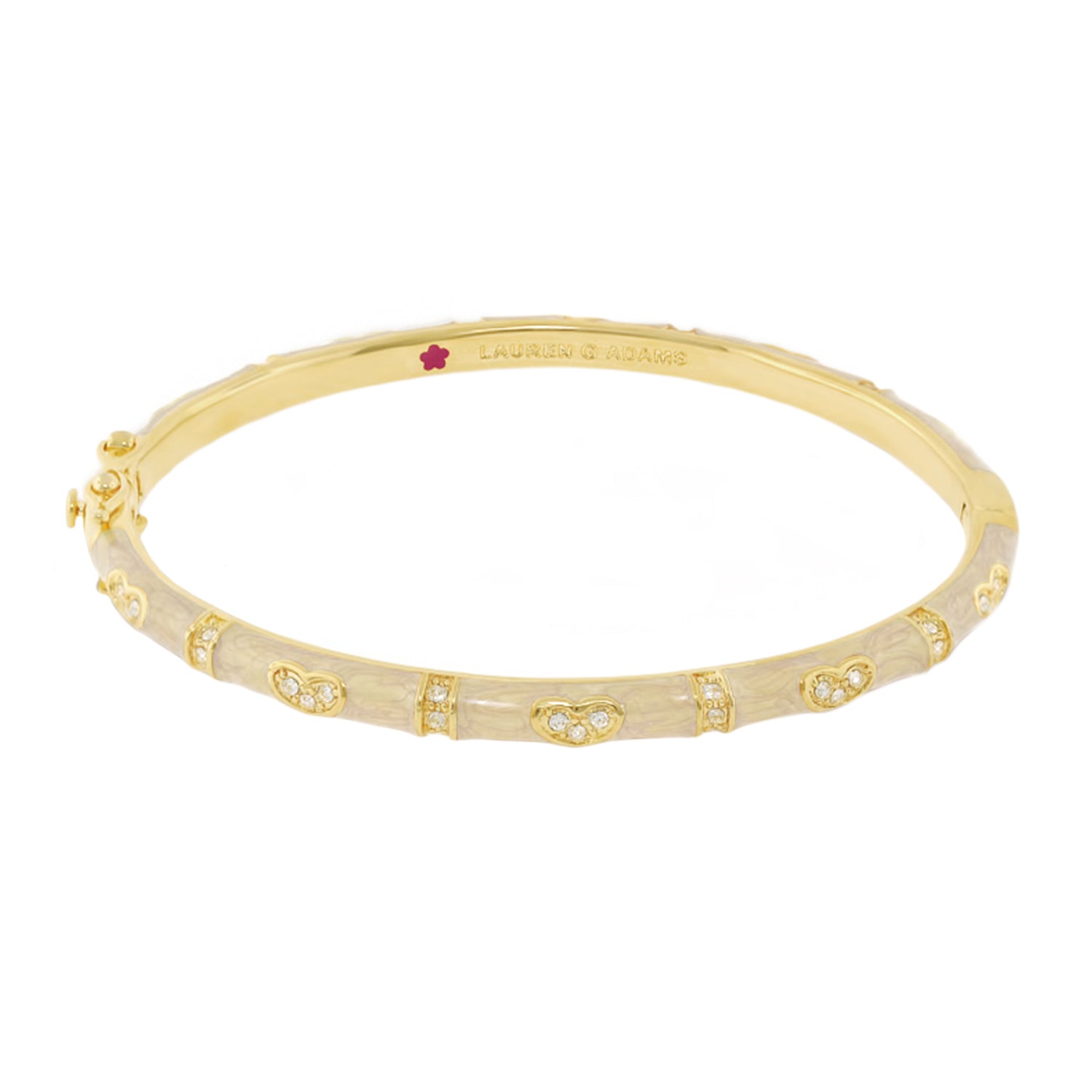 Pave Love Stackable Bangle Single Heart Station gold-tone bracelet by Lauren G Adams on Tampa Home & Garden Store