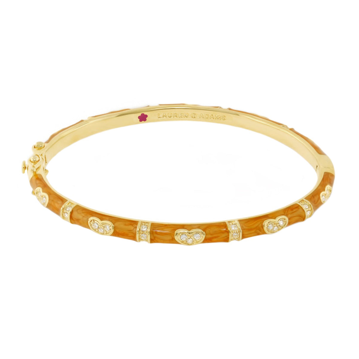 Pave Love Stackable Bangle Single Heart Station gold-tone bangle with pave hearts Lauren G Adams on Tampa Home & Garden Store