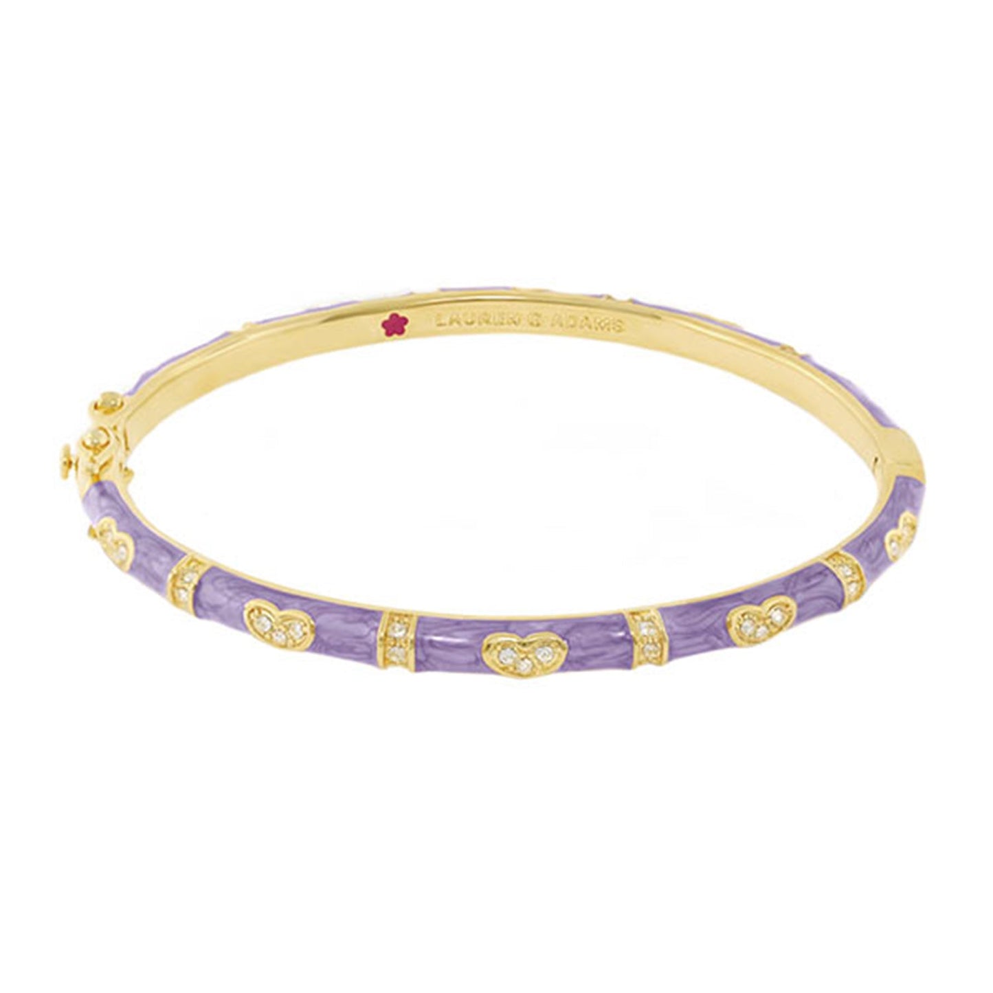Pave Love Stackable Bangle — Purple enamel with gold-tone pavé hearts, Lauren G Adams on Tampa Home & Garden Store