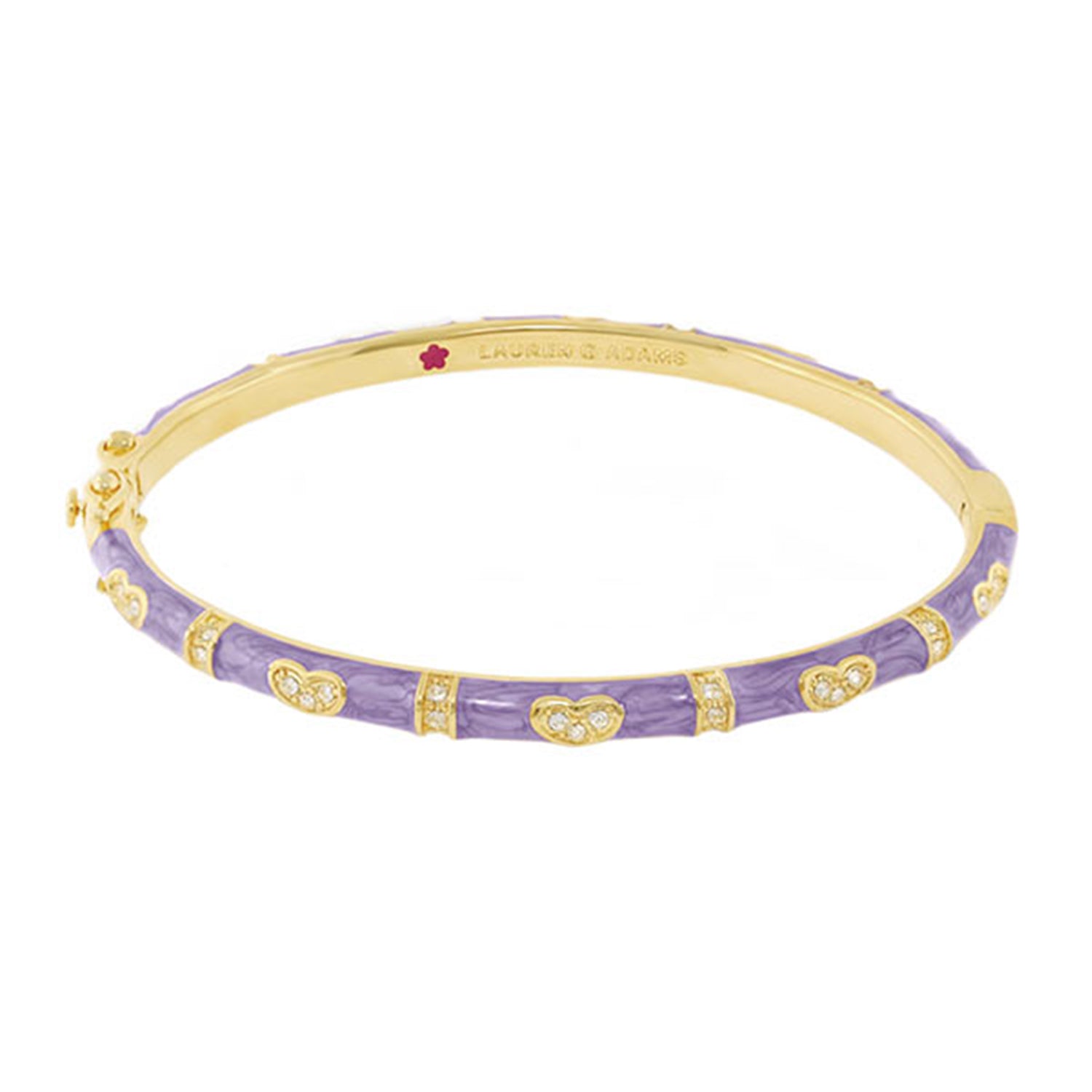 Pave Love Stackable Bangle — Purple enamel with gold-tone pavé hearts, Lauren G Adams on Tampa Home & Garden Store