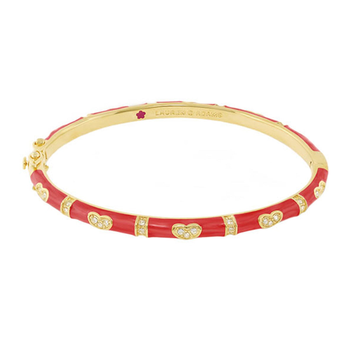 Pave Love Stackable Bangle Heart Station red enamel bracelet with crystals by Lauren G Adams on Tampa Home & Garden Store