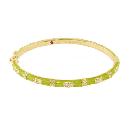 Pave Love Stackable Bangle lime green enamel with pavé heart station by Lauren G Adams on Tampa Home & Garden Store