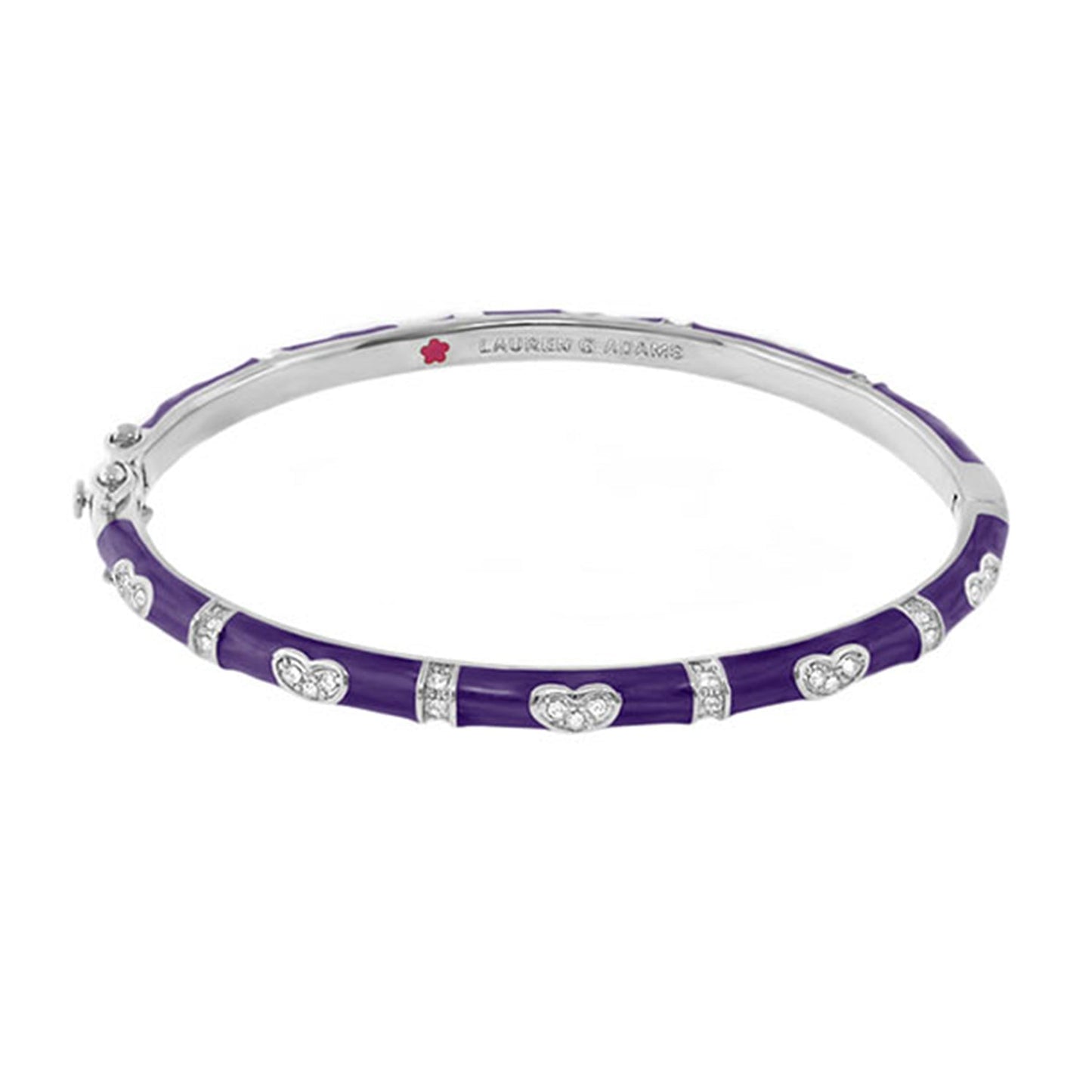 Pave Love Stackable Bangle Single Heart Station purple enamel bracelet by Lauren G Adams on Tampa Home & Garden Store