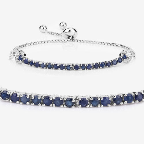Bracelet with blue sapphire and white zircon in .925 sterling silver by Bids.com on Tampa Home & Garden Store