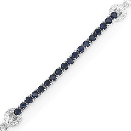 Bracelet 2.41ct genuine blue sapphire and white zircon on .925 sterling silver, by Bids.com on Tampa Home & Garden Store
