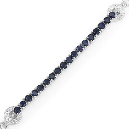 Bracelet 2.41ct genuine blue sapphire and white zircon on .925 sterling silver, by Bids.com on Tampa Home & Garden Store