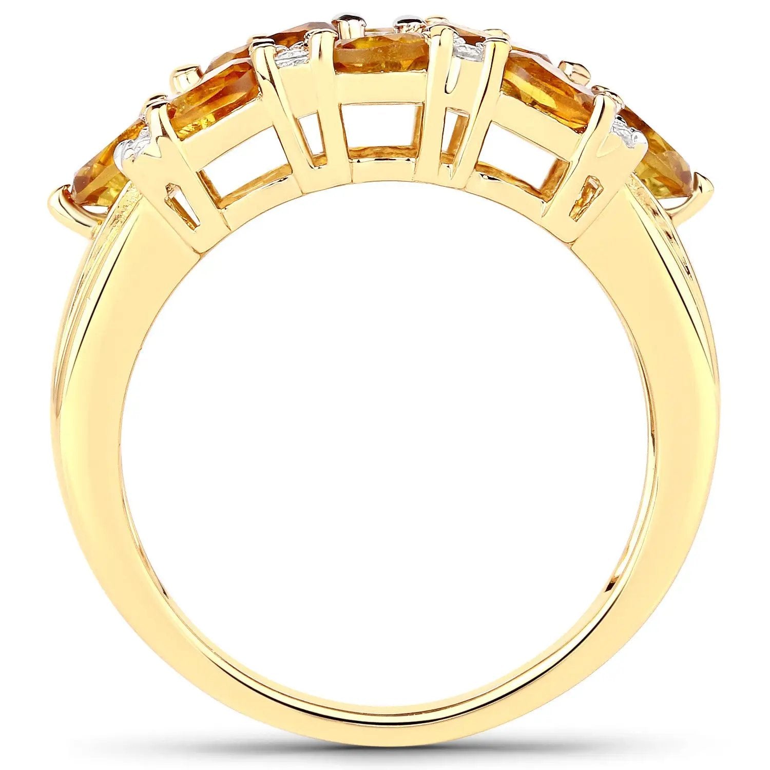 14K yellow gold plated ring with citrine baguette stones and white topaz accents on Tampa Home & Garden Store