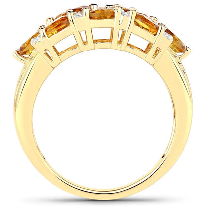 14K yellow gold plated ring with citrine baguette stones and white topaz accents on Tampa Home & Garden Store