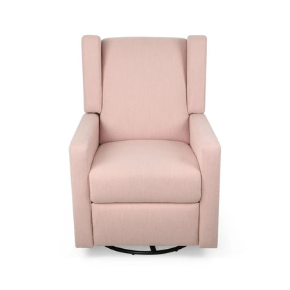 Landau contemporary fabric swivel recliner, blush pink chair by Unique Piece Furniture on Tampa Home & Garden Store