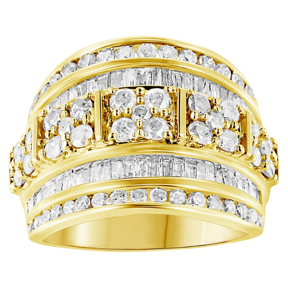 Gold-tone diamond cocktail ring with multi-row pavé diamonds in a channel-set band on Tampa Home & Garden Store