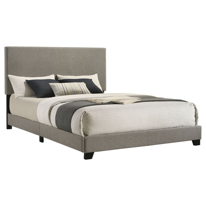 Efram Panel Bed gray upholstered platform bed with padded headboard by HouseOfZazla on Tampa Home & Garden Store