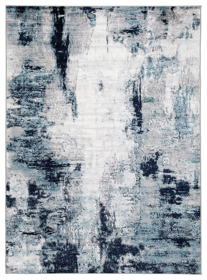 Leonelle Rug Abstract 8x10 White Blue Gray