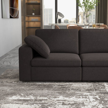 Cecilia modular corner sectional sofa in dark charcoal fabric on Tampa Home & Garden Store
