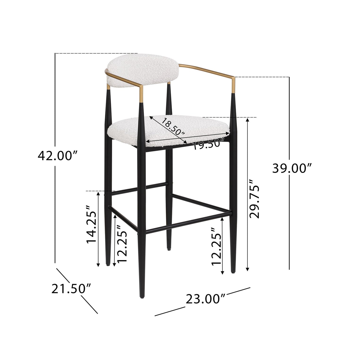 Beige Upholstered Bar Stools For Kitchen Island