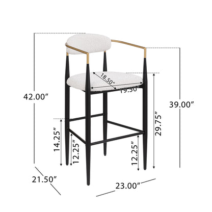 Beige Upholstered Bar Stools For Kitchen Island