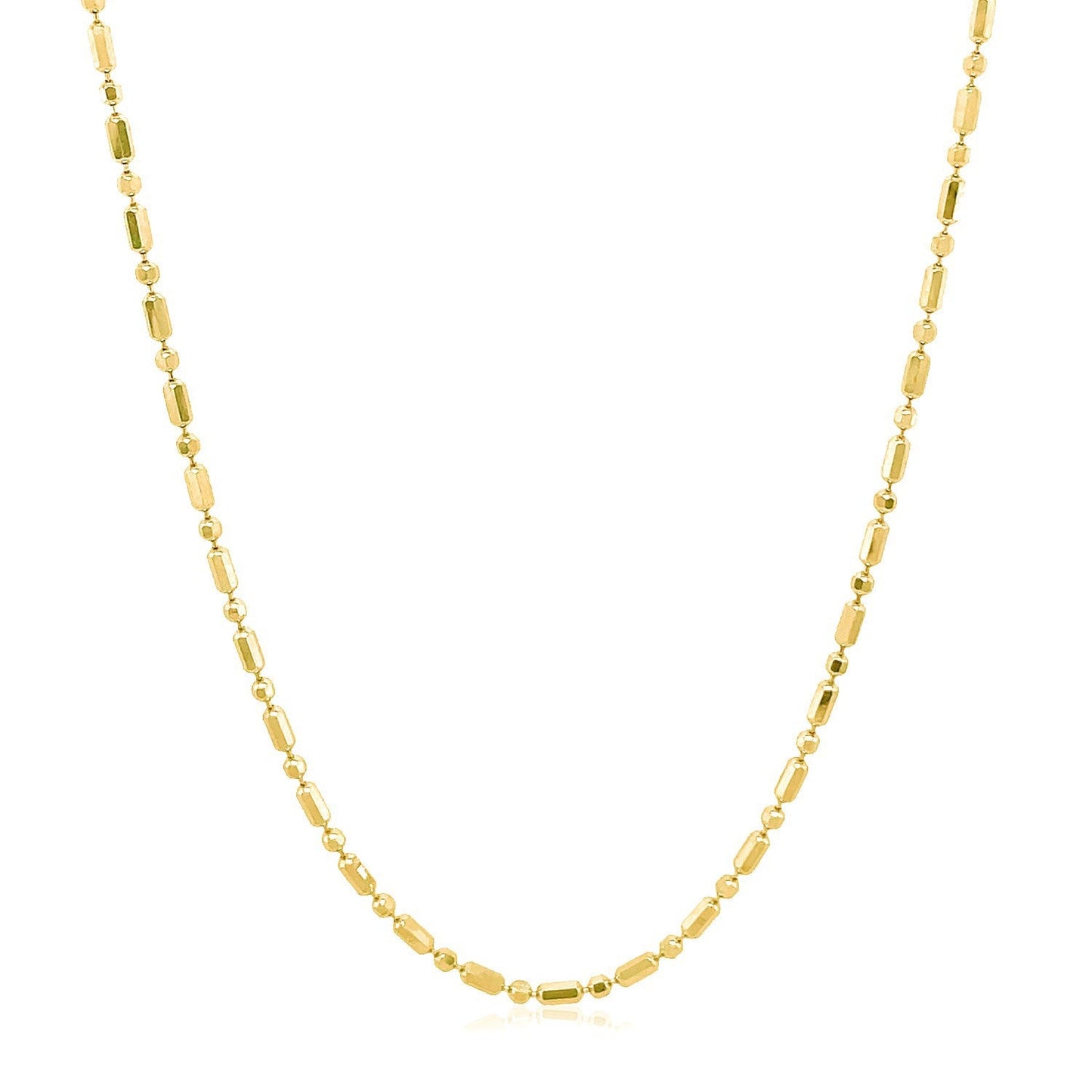 14k yellow gold diamond-cut alternating bead chain necklace 1.5mm Bids.com on Tampa Home & Garden Store