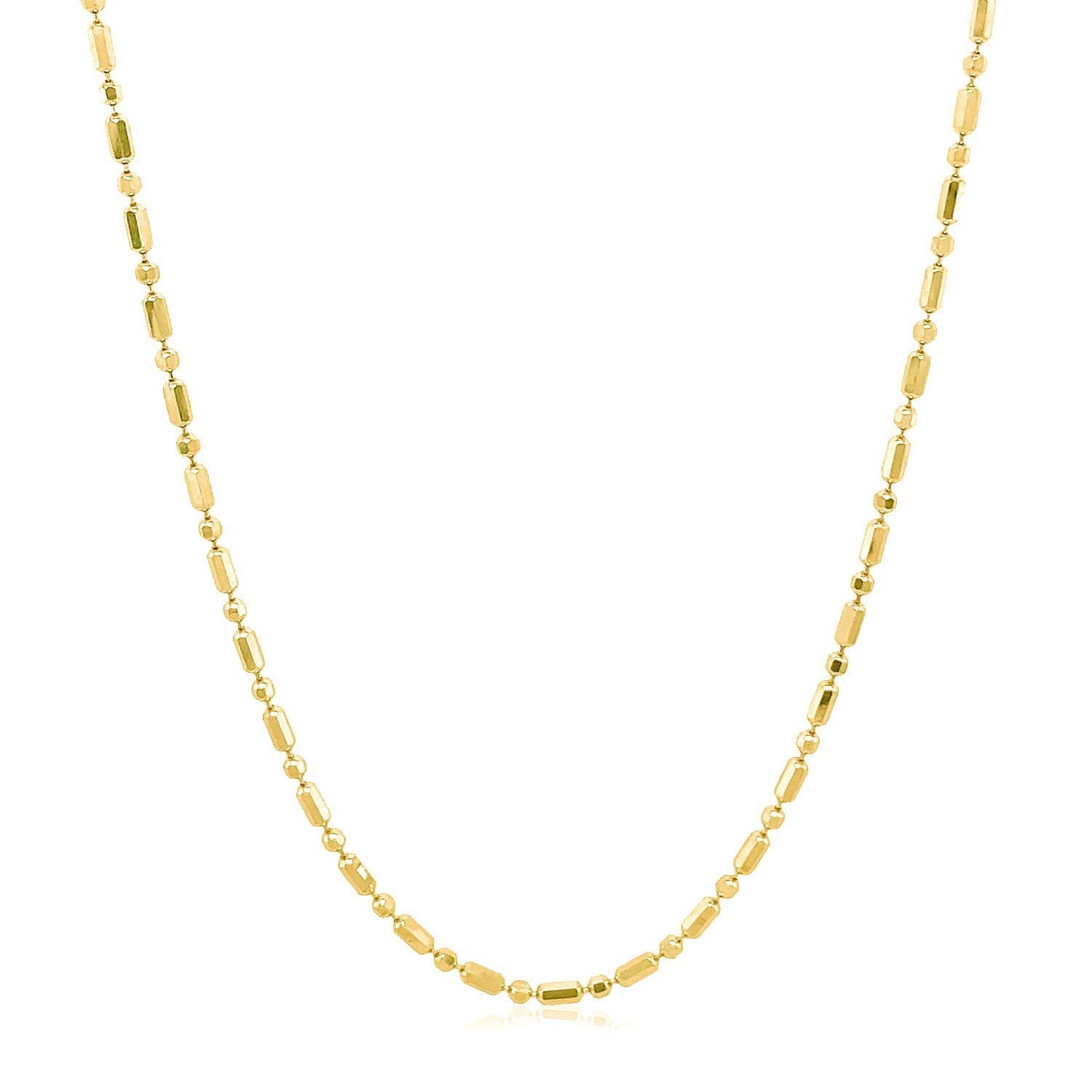 14k yellow gold diamond-cut alternating bead chain necklace 1.5mm Bids.com on Tampa Home & Garden Store