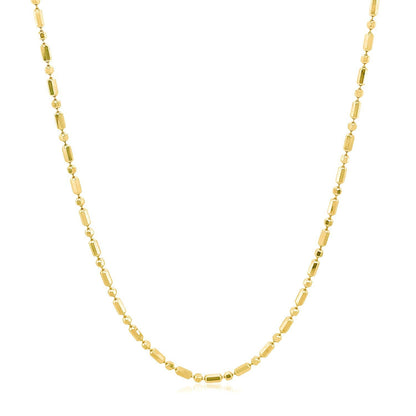 14k yellow gold diamond-cut alternating bead chain necklace 1.5mm Bids.com on Tampa Home & Garden Store