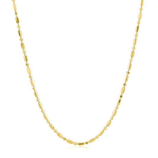 14k yellow gold diamond-cut alternating bead chain necklace 1.5mm Bids.com on Tampa Home & Garden Store