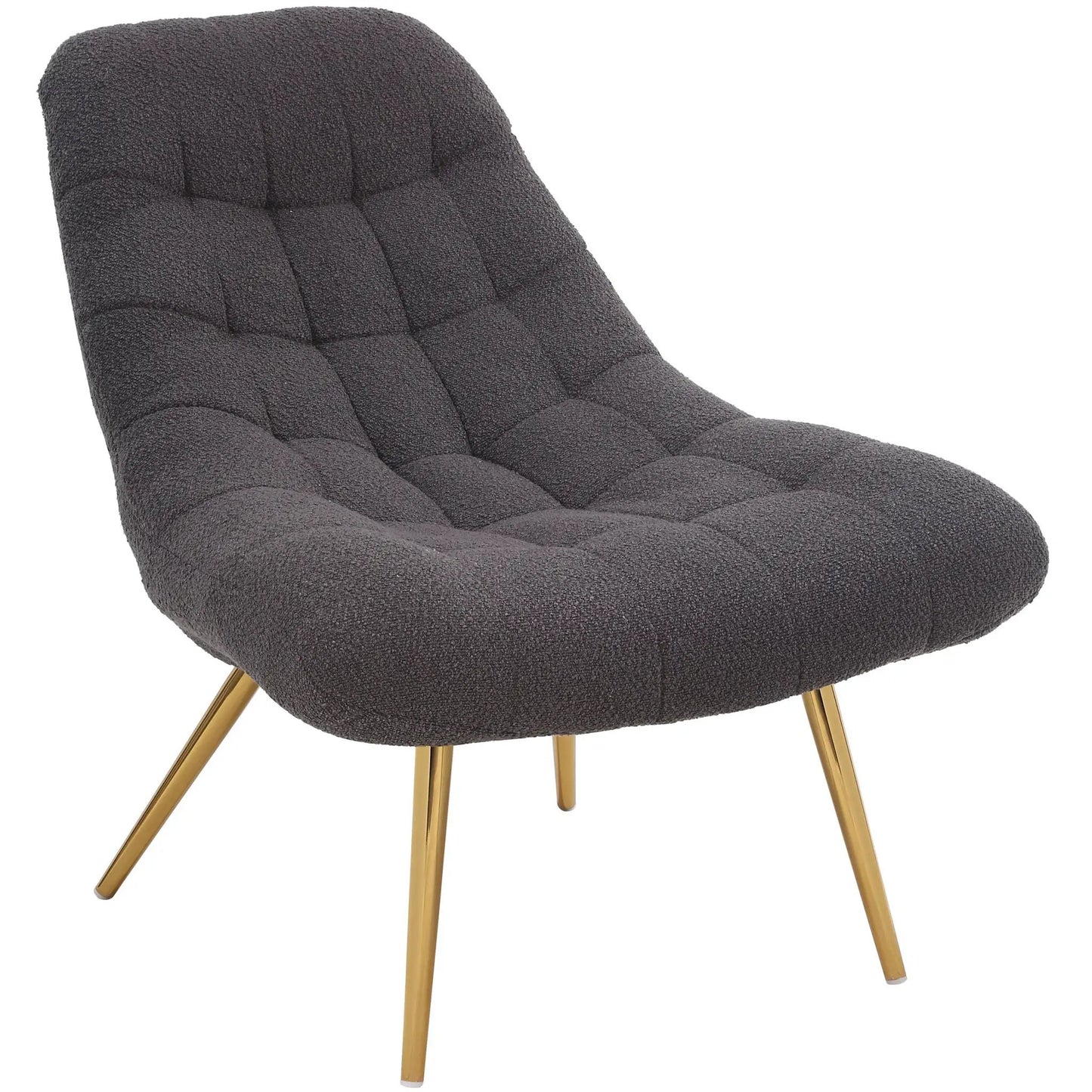 Aubrey French Boucle Lounge Chair Gray Fabric