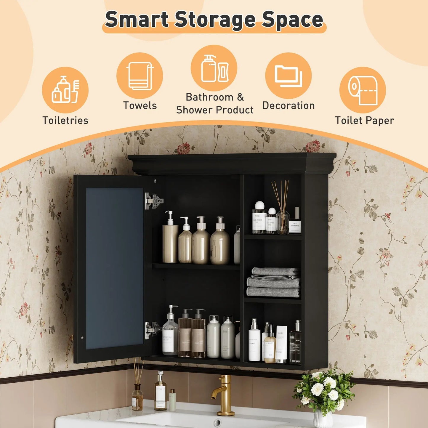 Wall Mounted Medicine Cabinet with Mirror
