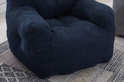Soft Teddy Fabric Bean Bag Chair With Tufted Foam