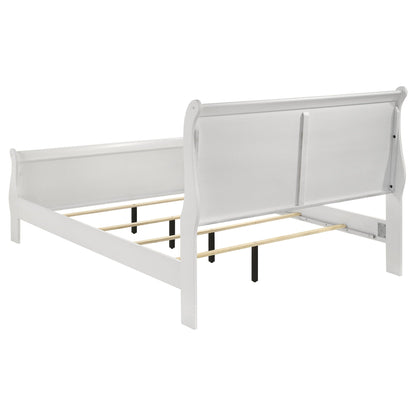 Mckee Sleigh Panel Bed white finish on Tampa Home & Garden Store