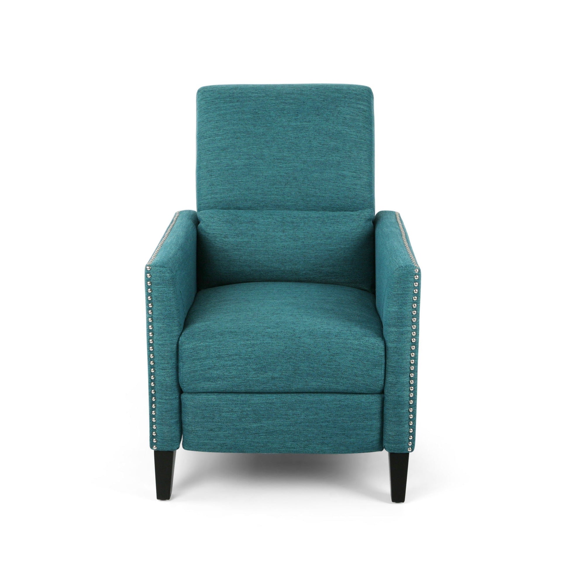 Kiersten Pushback Recliner teal upholstery with nailhead trim by HouseOfZazla on Tampa Home & Garden Store