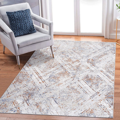 Geometric Area Rug in Neutral Tones for Home Use