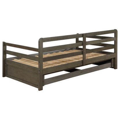 Twin Daybed With Trundle and Storage Drawers Gray