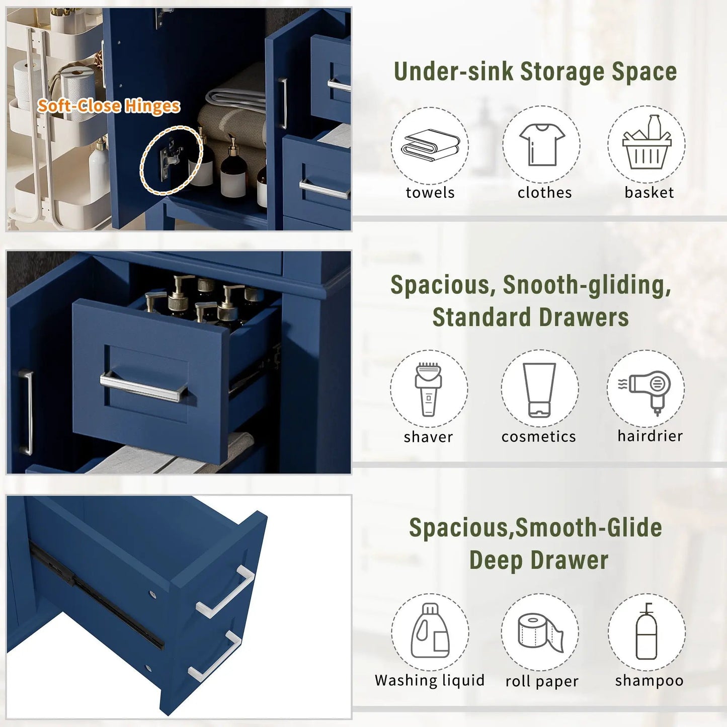 Modern Bathroom Vanity with Sink and Storage