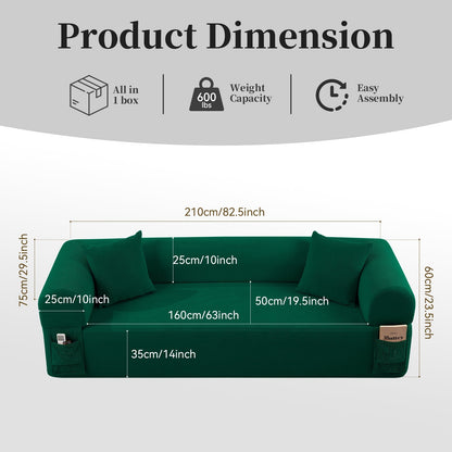 Spring Sofa green high-quality fabric by HouseOfZazla, Sofas & Sectionals, Furniture on Tampa Home & Garden Store