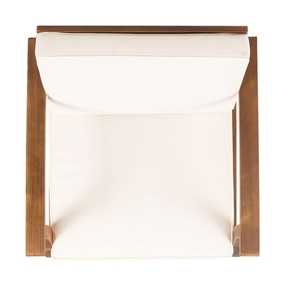 Perla Contemporary Club Chair with Water Resistant Cushion white wood frame HouseOfZazla on Tampa Home & Garden Store