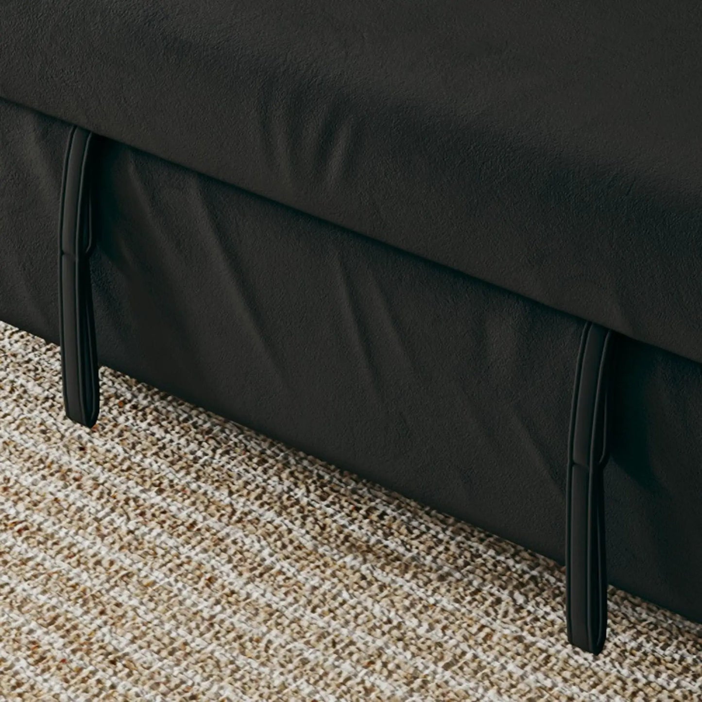 Sleeper sofa black leather with retractable queen bed and metal legs by Unique Piece Furniture on Tampa Home & Garden Store