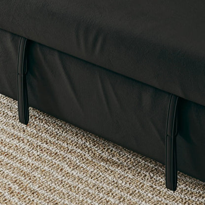 Sleeper sofa black leather with retractable queen bed and metal legs by Unique Piece Furniture on Tampa Home & Garden Store