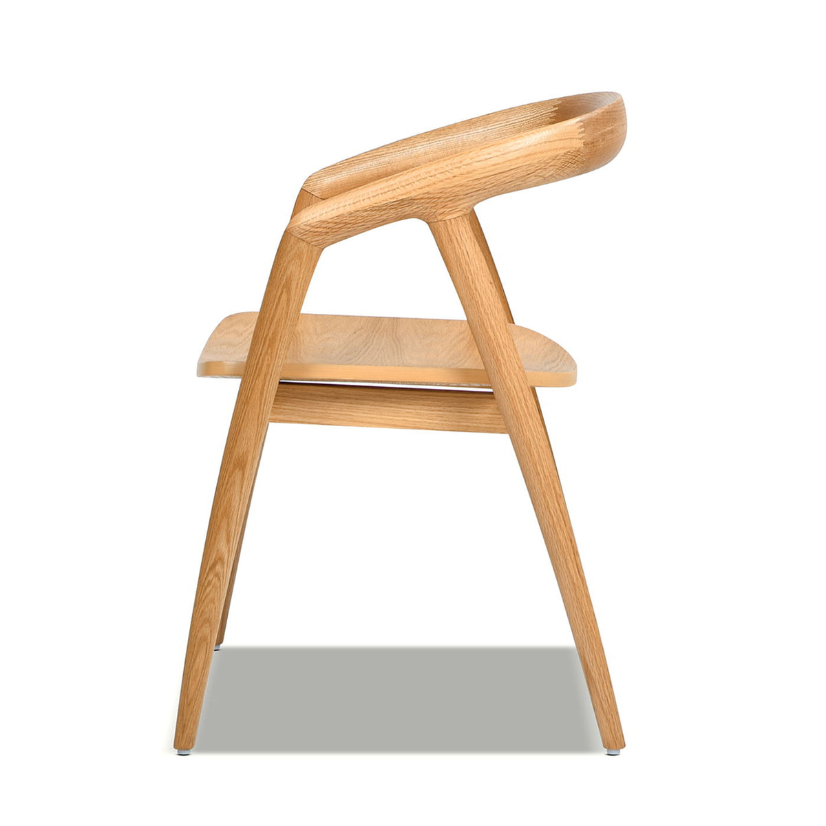 Scandinavian sculpted dining chair armchair in warm natural brown wood by HouseOfZazla on Tampa Home & Garden Store