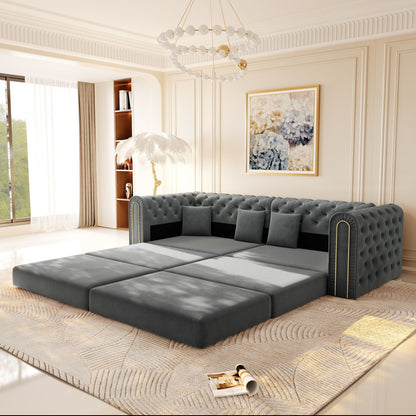 3 In 1 Convertible Sofa and Ottoman Bed
