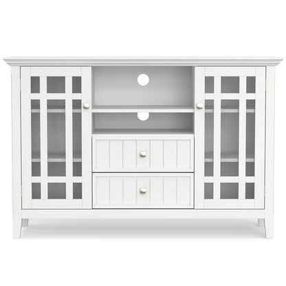 Handcrafted Tall TV Media Stand Solid Wood white with doors and open shelf HouseOfZazla on Tampa Home & Garden Store