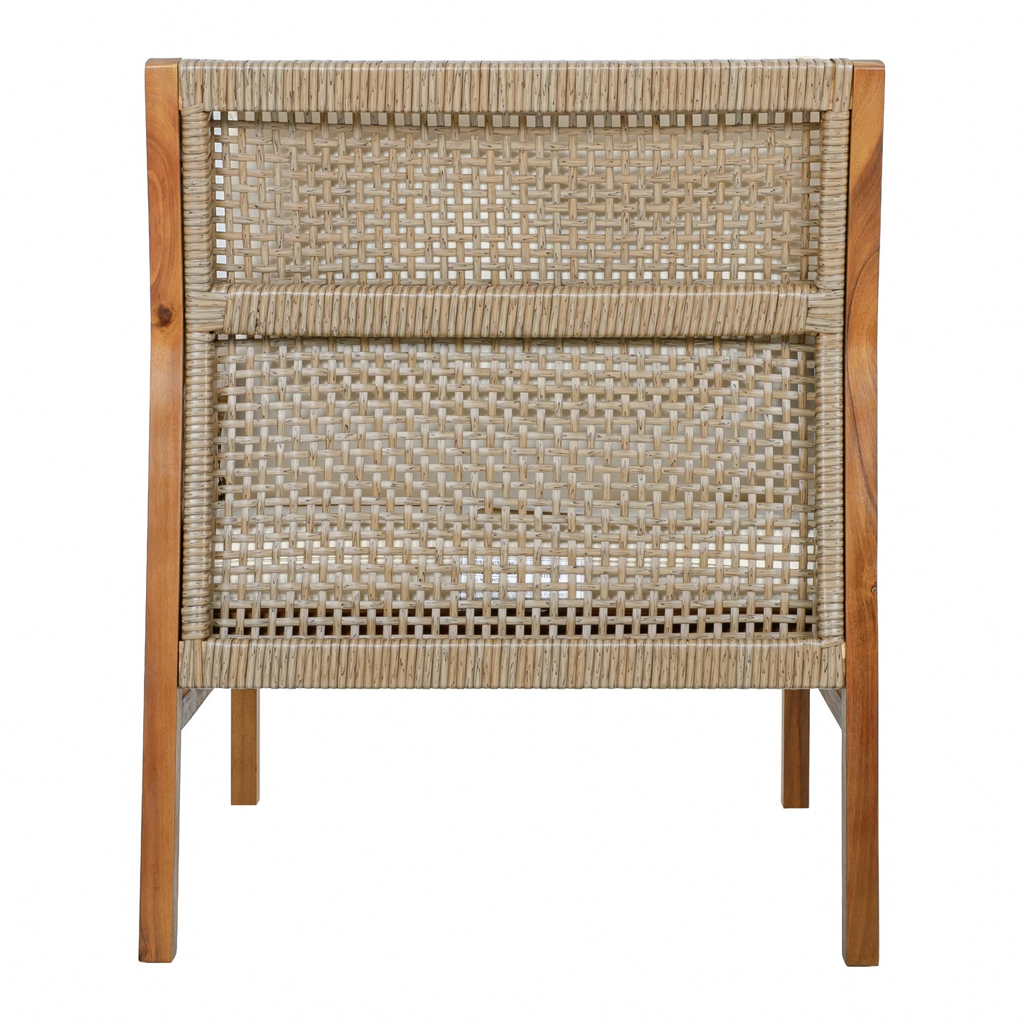Solid Acacia Wood Patio Club Chair and Wicker