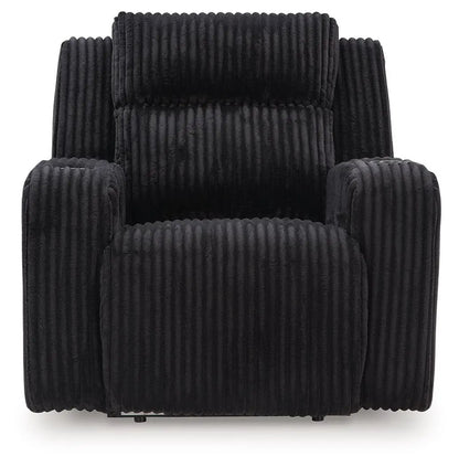 Forest Lake Recliner with Adj Headrest in black corduroy by Unique Piece Furniture on Tampa Home & Garden Store