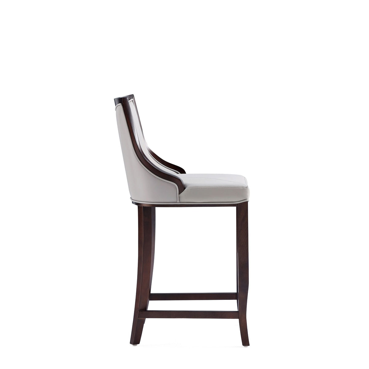 Emperor Bar Height Barstool with Backrest in gray upholstery, solid wood frame HouseOfZazla on Tampa Home & Garden Store