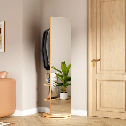 3 in 1 multifunctional clothing mirror with wood frame storage shelf by Unique Piece Furniture on Tampa Home & Garden Store