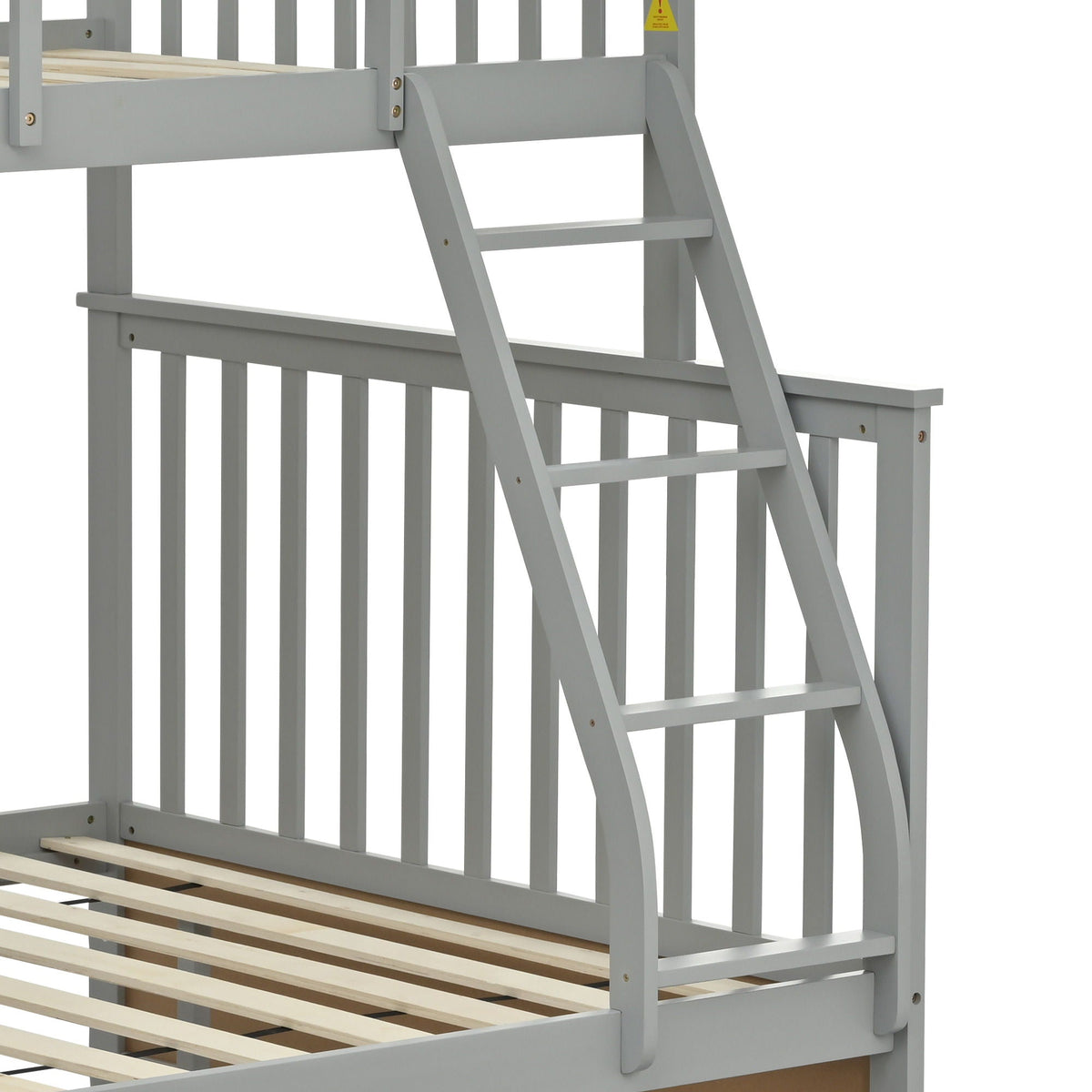 Bunk bed with ladder and safety rails in gray finish by HouseOfZazla on Tampa Home & Garden Store