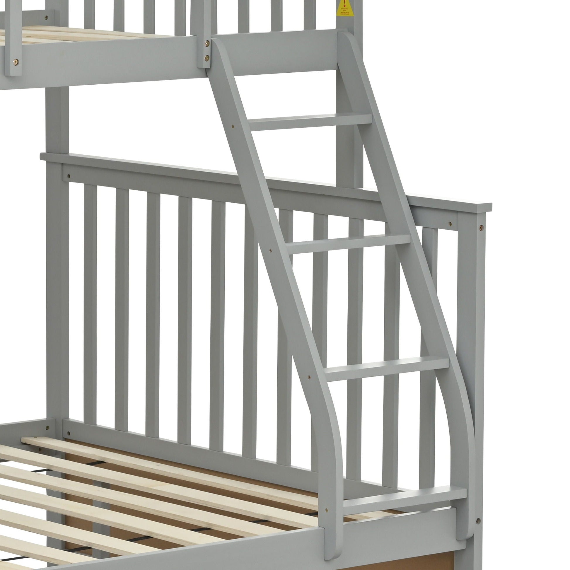 Bunk bed with ladder and safety rails in gray finish by HouseOfZazla on Tampa Home & Garden Store