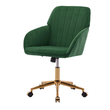 Adjustable swivel office chair green velvet with gold base by Unique Piece Furniture on Tampa Home & Garden Store