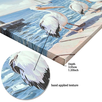 Beach Wall Art Ocean Seagull Canvas Living Room