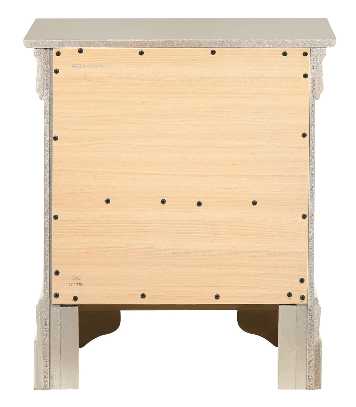 Traditional style accent nightstand HouseOfZazla natural wood panel taupe top on Tampa Home & Garden Store